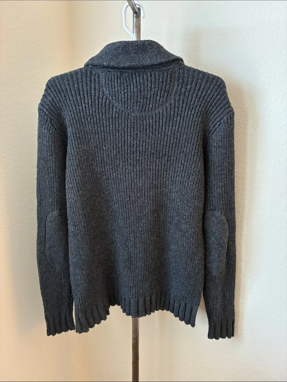 Prana Mens sz XL Dark Heather Grey Cotton Acrylic Pullover Sweater Granola